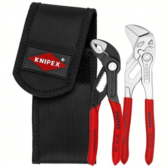 Knipex 00 20 72 V01 Plier Wrench Set 2 Pliers, Std Cushion Grip, Manual, Bag, 2 - 5 Pliers Range
