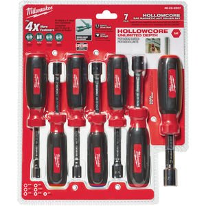Milwaukee 48-22-2507 7 PC Magnetic HollowCore SAE Nut Driver Set