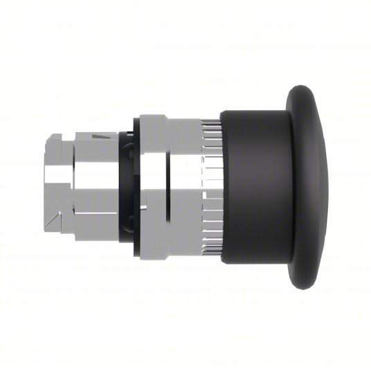 Schneider ZB4BT2 Push Button Operator: 22 mm Size, Maintained Push / Maintained Pull, Black, Metal