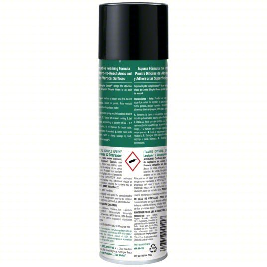 Simple Green 0610001219010 Cleaner/Degreaser Water Based, Aerosol Spray Can, 20 oz Container Size, Ready to Use