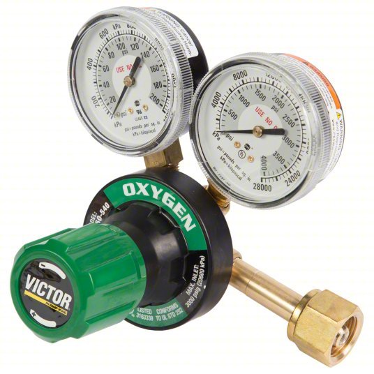 Victor 0781-9433 Regulator Single Stage, CGA 540 Inlet, 150 psig, Oxygen