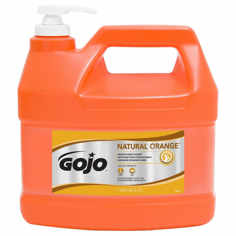 Gojo 0945-04 Hand Cleaner, Liquid, Pump Bottle, 1 gal, Citrus, Biodegradable/Paraben Free