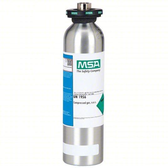 MSA 10048280 Calibration Gas Nitrogen, +/-5% Accuracy, CH4/CO/H2S/O2