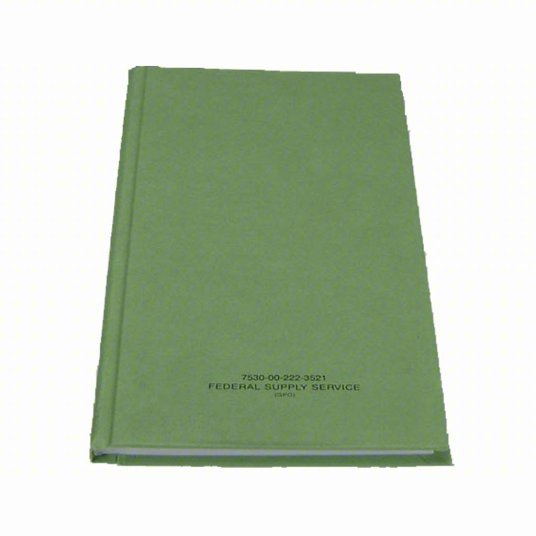 United Book Press 7530-00-222-3521 Military Log/Record Book 5-1/2 x 8 in Sheet Size, College, White, 192 Sheets
