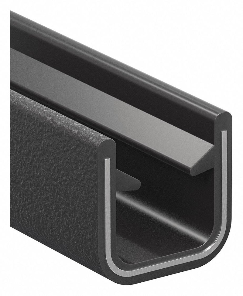 Trim Lok Inc 150B2X1/4-25 Edge Trim, Double Gripping Finger, 25 ft Overall Lg, PVC Outer, 1/2 in Leg Lg