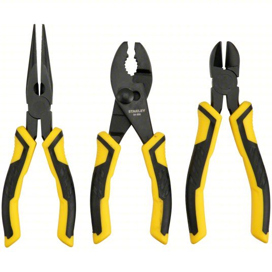 Stanley 84-056 Plier Set 3 Pliers, Deluxe Cushion Grip, Manual, 2 - 5 Pliers Range