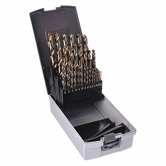 KVM Tools KV10D226 Jobber Length Drill Bit Set 29 Pc, 1/16" to 1/2" by 64ths, 118° Point - Redwood.KV10D226
