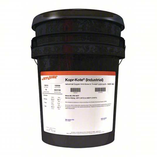 Jet-Lube 10092 General Purpose Anti-Seize 2.5 gal Container Size, Pail, Copper, Graphite, Kopr-Kote, Jet-Lube