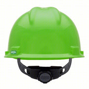 MSA 815565 Hi-Visibility Green, No Graphics, Ratchet (4-Point), Polyethylene, Side-Slots, MSA, V-Gard