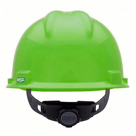MSA 815565 Hi-Visibility Green, No Graphics, Ratchet (4-Point), Polyethylene, Side-Slots, MSA, V-Gard