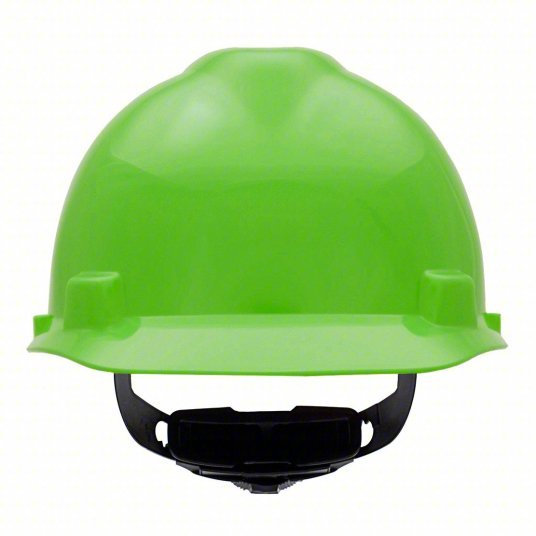 MSA 815565 Hi-Visibility Green, No Graphics, Ratchet (4-Point), Polyethylene, Side-Slots, MSA, V-Gard