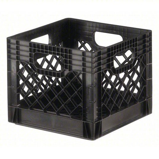 Orbis NPL004 BLACK Straight Wall Container 8.2 gal, 13 1/8 in x 13 1/8 in x 11 in, Stackable, Black