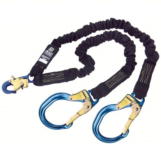 3M DBI-SALA 1246525 Arc Flash Rated Shock-Absorbing Lanyard Tubular Webbing, Arc-Flash Rated, 2 Legs, Black