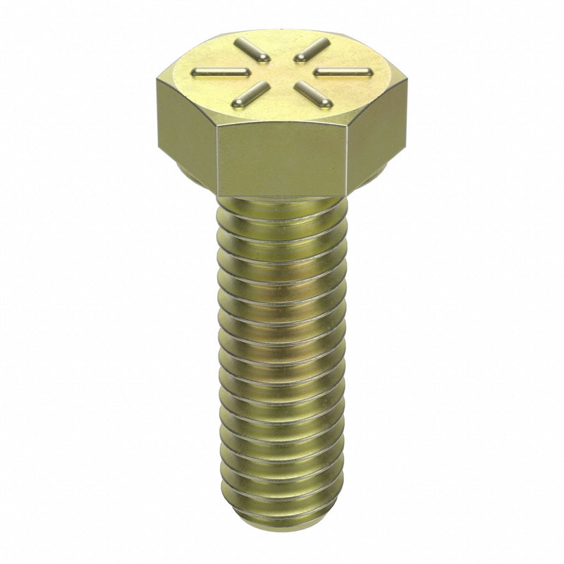 Approved Vendor N04104.025.0100 Hex Head Cap Screw, Steel, Grade 8, Zinc Yellow, 1/4"-20, Coarse, 1 in lg, Made in USA*, 100 PK