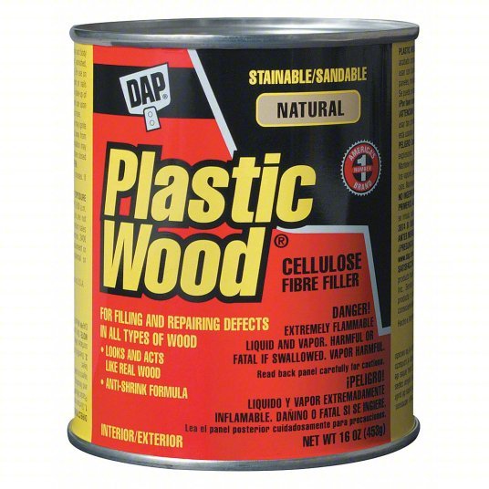 DAP 21506 Filler Plastic Wood, 16 oz Container Size, Can, Natural, Wood Filler
