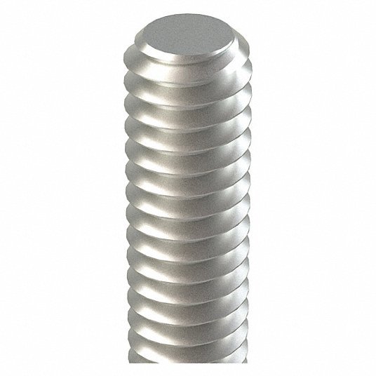 Redwood U51070.050.7200 Fully Threaded Rod, 3/8"-16, 12 ft, 18-8 Stainless Steel, 18-8, Plain Finish