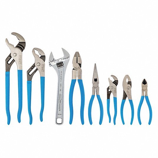 Channellock GS-28 Plier and Wrench Set, Dipped, 8 Pcs.