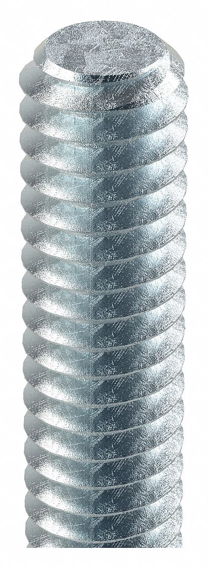 Approved Vendor U20300.025.7200 Fully Threaded Rod, 1/4"-20 Thread Size, 6 ft Lg, Steel, Grade A, Zinc-Plated