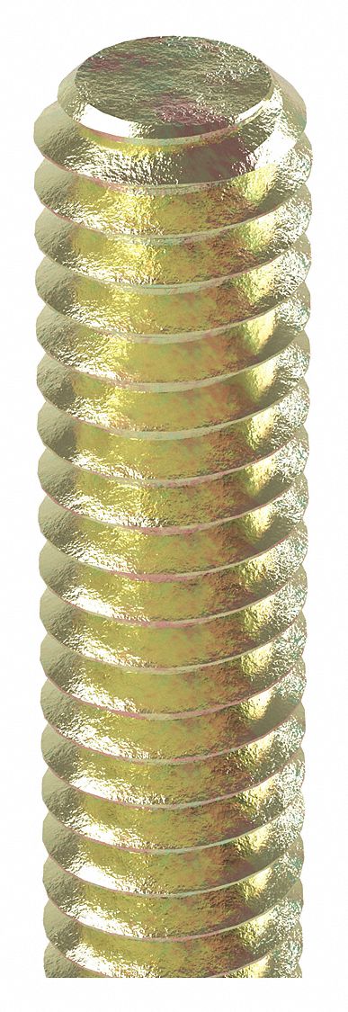Approved Vendor U22182.100.7200 Fully Threaded Rod, 1"-8 Thread Size, 6 ft Lg, Steel, Grade B7, Zinc Yellow