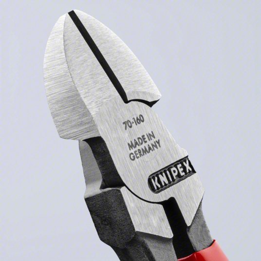 Knipex 70 01 160 Diagonal Cutting Plier Std, Straight, Narrow, 3/4 in Jaw Lg, 7/8 in Jaw Wd, 6 1/4 in Overall Lg