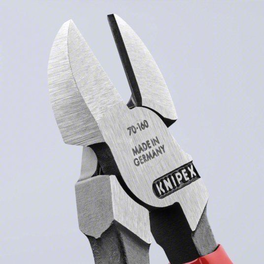 Knipex 70 01 160 Diagonal Cutting Plier Std, Straight, Narrow, 3/4 in Jaw Lg, 7/8 in Jaw Wd, 6 1/4 in Overall Lg
