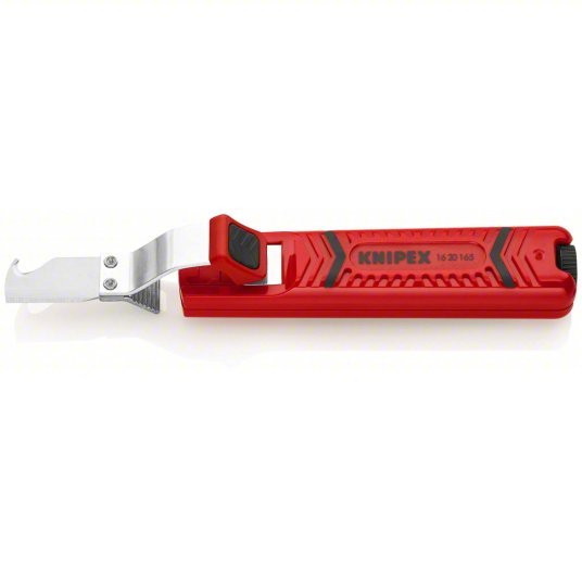 Knipex 16 20 165 SB Cable Stripper 6 1/2 in Overall Lg, Hooked Blade, Stainless Steel, 6 - 8 in