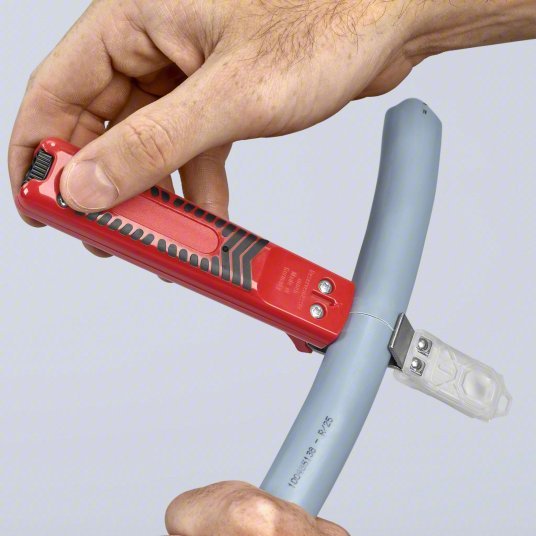 Knipex 16 20 165 SB Cable Stripper 6 1/2 in Overall Lg, Hooked Blade, Stainless Steel, 6 - 8 in
