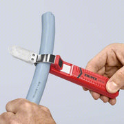 Knipex 16 20 165 SB Cable Stripper 6 1/2 in Overall Lg, Hooked Blade, Stainless Steel, 6 - 8 in