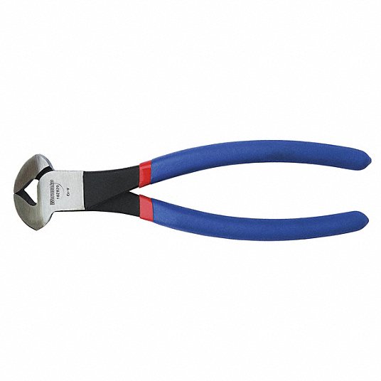 Westward 1UKN3 End Cutting Nippers 7 in Overall Lg, For 2 mm Max Wire Thick, 26 1/2 mm Jaw Wd, Steel