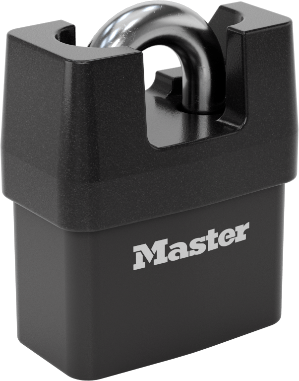 McMaster 11345A25 Weather- and Cut-Resistant Padlock, Laminated Steel Body, 7/16" Shackle Diameter, Master Lock Pro 6327