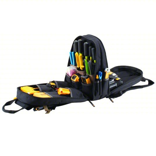 CLC 1134 Tool Backpack 8 Outside Pockets, 36 Inside Pockets, 13 1/4 in Overall Wd, 13 1/4 in Overall Dp