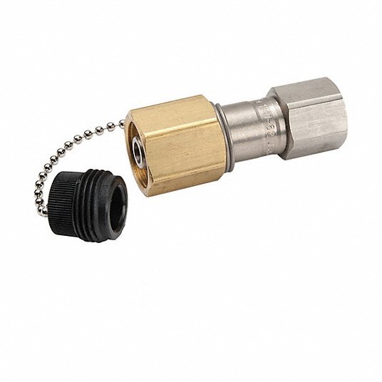 Parker 1141-62 Coupler 1/4 in Coupling Size, 1/4"-18 Thread Size, 303 Stainless Steel, -30 to 180 Deg F