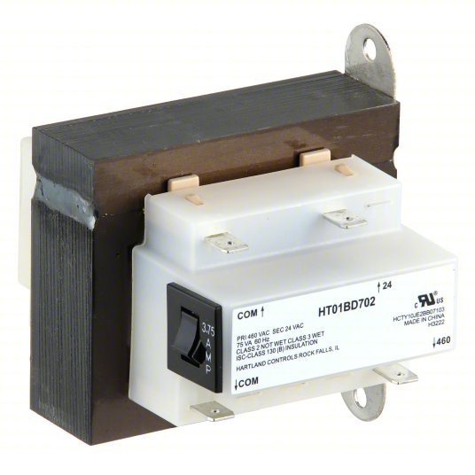Carrier HT01BD702 Transformer, 460VAC Primary, 24V sec, 75VA For 38AUZ-08A0-6-0A