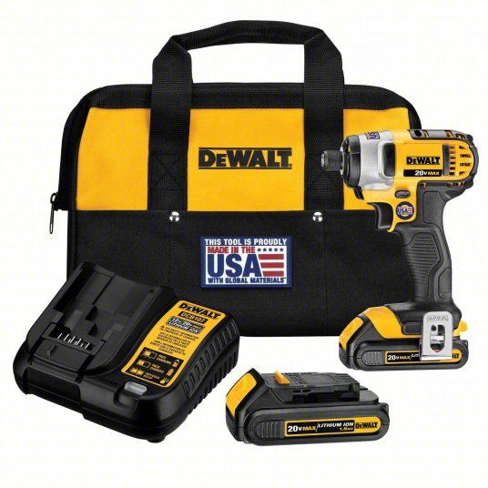 Dewalt DCF885C2 Impact Driver 1,400 in-lb Max. Torque, 2,800 RPM Free Speed, 3,200 Impacts per Minute, (2) 1.5 Ah