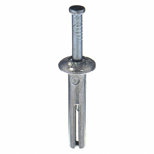 Fabory U70650.025.0125 Nail Drive Anchor, 1/4" Dia., 2" L, Alloy Steel Zinc Plated, 100 PK