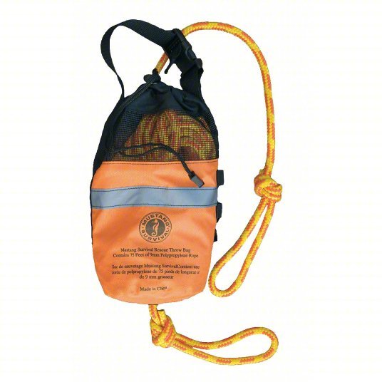 Mustang Survival MRD075-0-0-215 Throw Bag Multi-Filament Polypropylene Rope, 75 ft