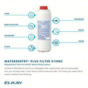 Elkay 51300C Replacement Filter Cartridge: 1.5 gpm, 3,000 gal, 9 1/2 in Overall Ht, 3 1/8 in Dia