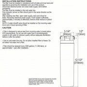 Elkay 51300C Replacement Filter Cartridge: 1.5 gpm, 3,000 gal, 9 1/2 in Overall Ht, 3 1/8 in Dia