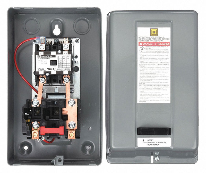 Square D 8911DPSG42V02 Definite Purpose Magnetic Motor Starter, Non-Reversing, 2 Poles, 40 A, 120V AC Coil