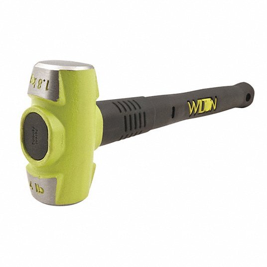 Wilton 20412 Steel Engineering Hammer Steel Handle, 4 lb Head Wt, 1 3/4 in Dia, 12 in Overall Lg, Round Shape