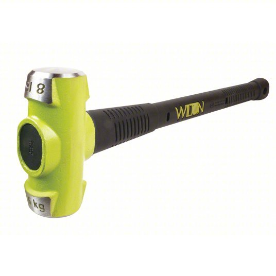 Wilton 20824 Standard Sledge Hammer, Steel Handle, 8 lb Head Wt, 2 1/2 in Dia, 26 in Overall Lg