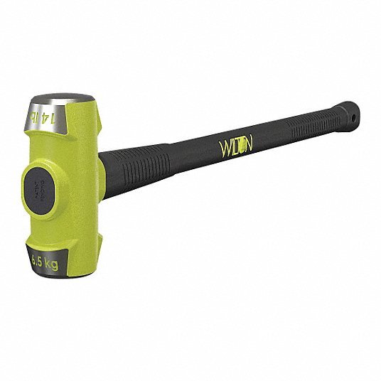 Wilton 21036 Standard Sledge Hammer Steel Handle, 10 lb Head Wt, 2 1/4 in Dia, 38 in Overall Lg
