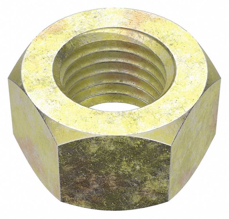 Approved Vendor U04122.100.0001 Hex Nut, Std Hex, 1"-8 Thread, 1 15/32 in Hex Wd, 55/64 in Hex Ht, Steel, Grade 8, Zinc Yellow, 5 PK