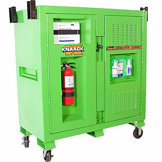 Knaack 139-SK-01-KL Jobsite Cabinet 60 in W x 30 in D x 60 in H, 59.4 cu ft, Proprietary Recessed Padlock, Green