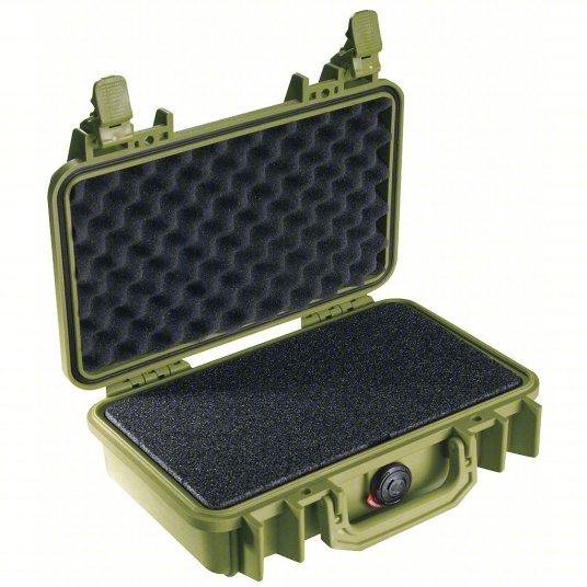Pelican 1170 Protective Case 6 in x 10 1/2 in x 3 1/8 in Inside, Flat/Pick and Pluck/Solid, Green