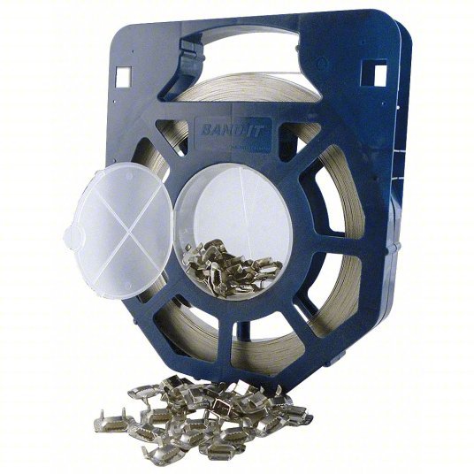 Band-IT GR204B Stainless Steel Band And Buckle Kit 0.03 in Strapping Thick, 1,500 lb Break Strength