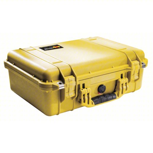 Pelican 1500-001-240 Protective Case 11 1/4 in x 16 3/4 in x 6 1/8 in Inside, Yellow, Stationary, 7 lb Wt