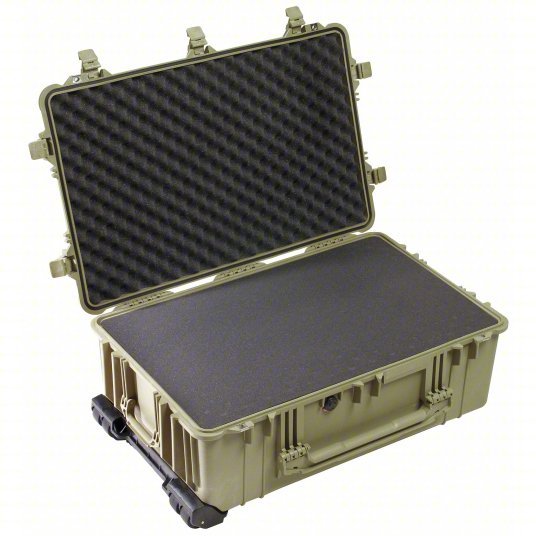 Pelican 1650-020-130 Protective Case 17 1/2 in x 28 5/8 in x 10 5/8 in Inside, Flat/Pick and Pluck, Green, IP67
