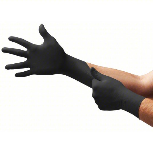 Microflex N643 Disposable Gloves Medical-Grade, L (9), 4 mil, Powder-Free, Nitrile, Grain, Fingertips