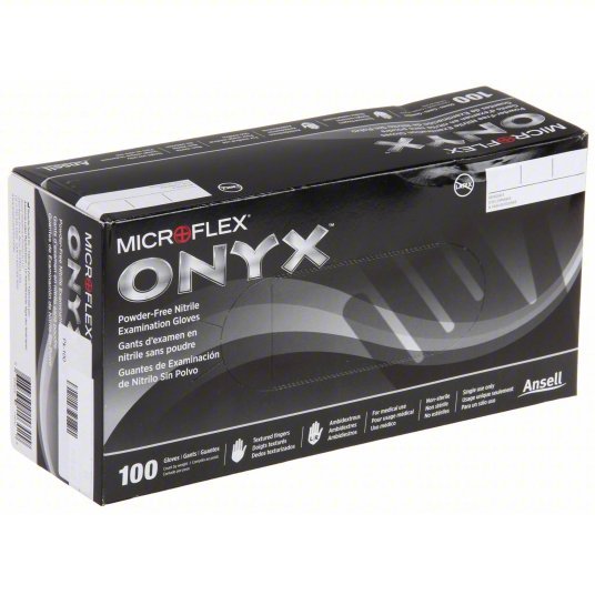 Microflex N643 Disposable Gloves Medical-Grade, L (9), 4 mil, Powder-Free, Nitrile, Grain, Fingertips